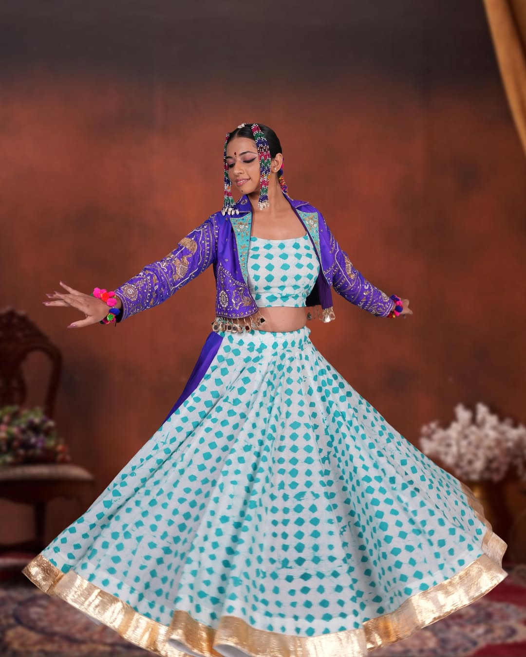 Midnight Purple Navaratri Chaniya Choli Set